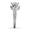 Previously Owned Diamond Engagement Ring 3/4 ct tw Marquise & Round-cut 14K White Gold