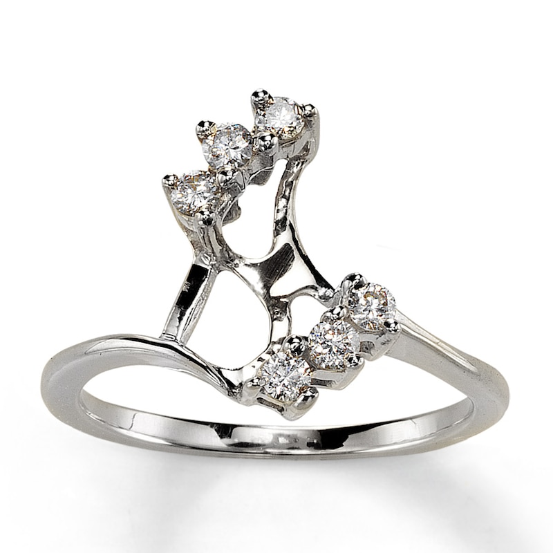 Main Image 1 of Previously Owned Diamond Wedding Band 1/4 ct tw Round-cut 14K White Gold - Size 9.75