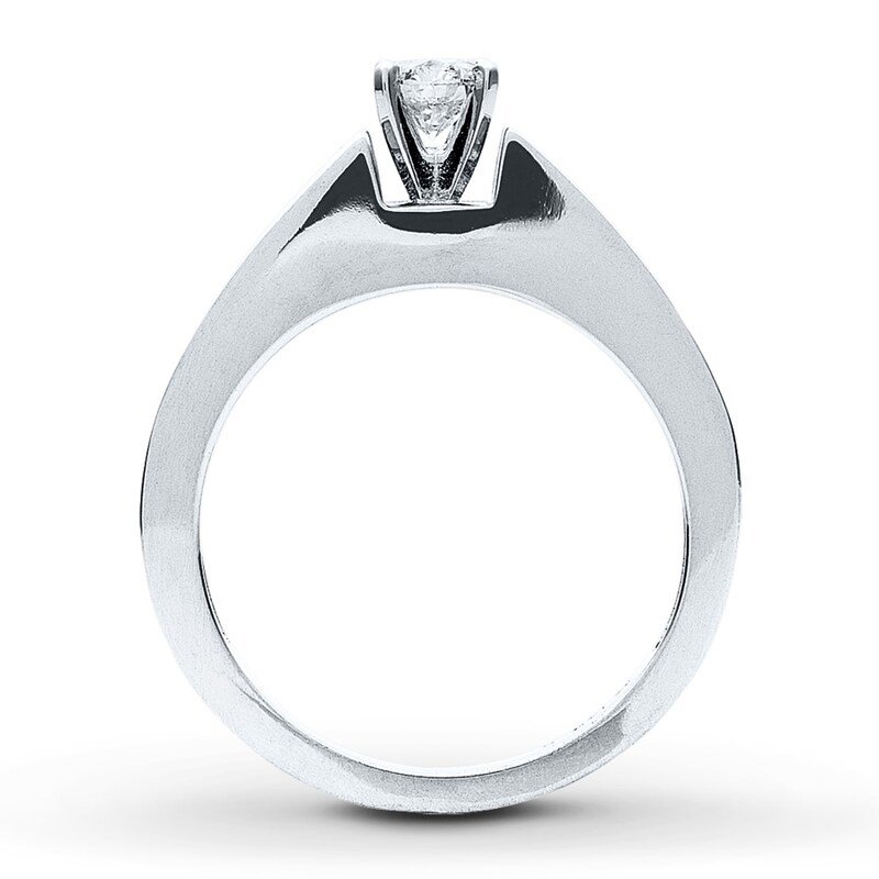 Main Image 2 of Previously Owned Engagement Ring 1/3 ct tw Round-cut Diamonds 14K White Gold - Size 4.25