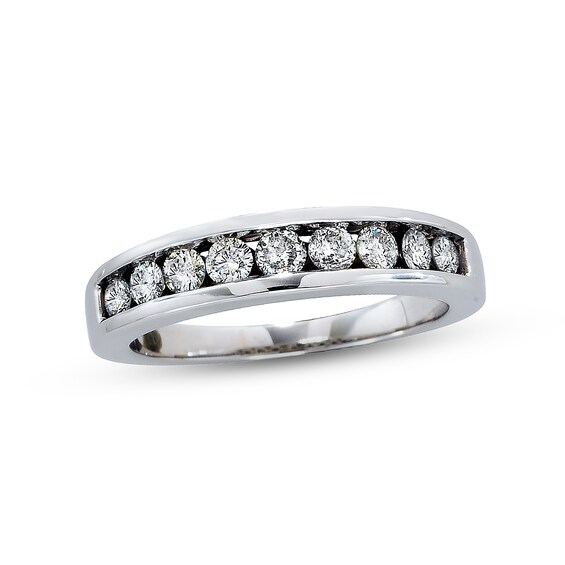 Previously Owned Diamond Wedding Band 3/8 ct tw Round-cut 14K White Gold Size