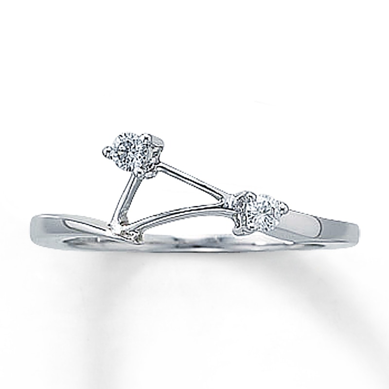 Main Image 1 of Previously Owned Diamond Wedding Band 1/10 ct tw Round-cut 14K White Gold - Size 11
