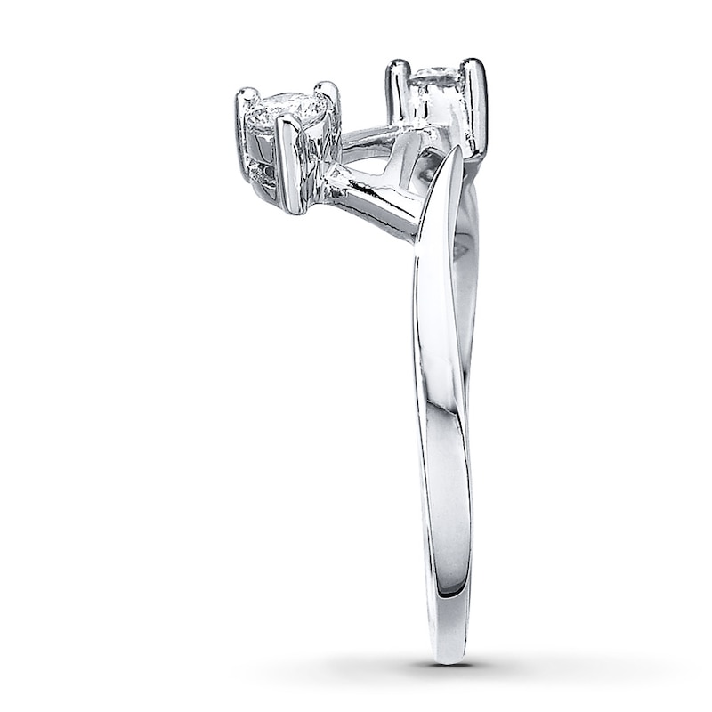 Main Image 3 of Previously Owned Diamond Enhancer Ring 1/5 ct tw Round-cut 14K White Gold - Size 10.75