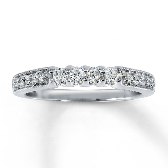 Previously Owned Diamond Wedding Band 1/3 ct tw Round-cut 14K White Gold Size 3.25