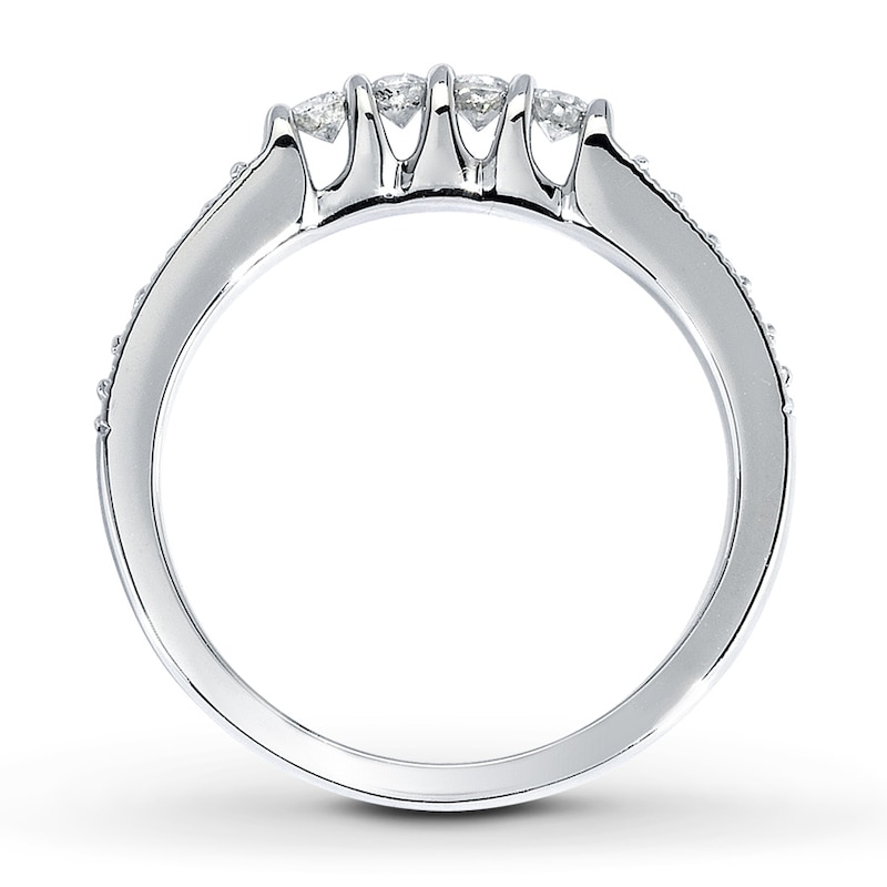 Main Image 2 of Previously Owned Diamond Wedding Band 1/3 ct tw Round-cut 14K White Gold - Size 3.25