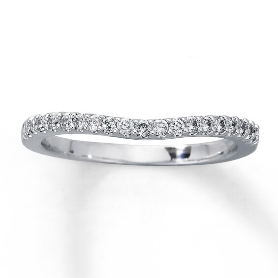 Previously Owned Wedding Band 1/5 ct tw Round-cut Diamonds 14K White Gold Size 4