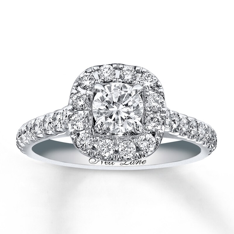 Main Image 1 of Previously Owned Neil Lane Engagement Ring 1-1/8 ct tw Round-cut Diamonds 14K White Gold - Size 4.25