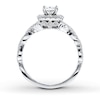 Thumbnail Image 1 of Previously Owned Neil Lane Engagement Ring 1 ct tw Princess & Round-cut Diamonds 14K White Gold - Size 4