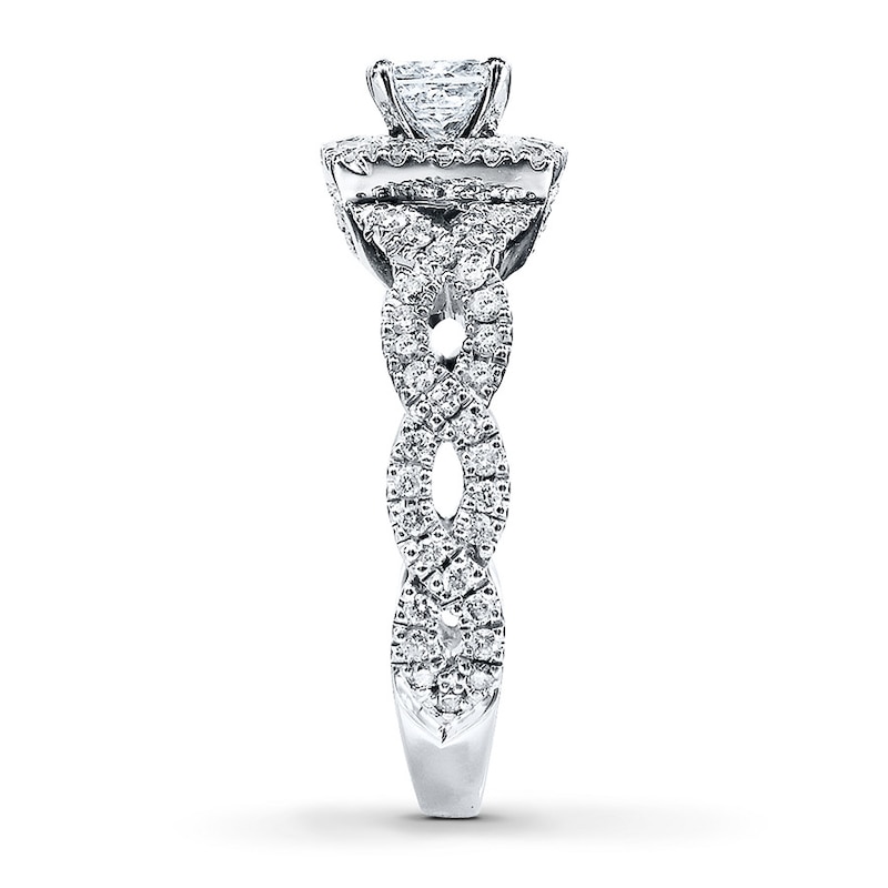Previously Owned Neil Lane Engagement Ring 1 ct tw Princess & Round-cut Diamonds 14K White Gold