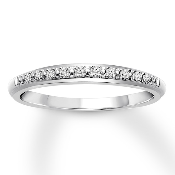Previously Owned Diamond Wedding Band 1/20 ct tw Round-cut 10K White Gold Size 4.25