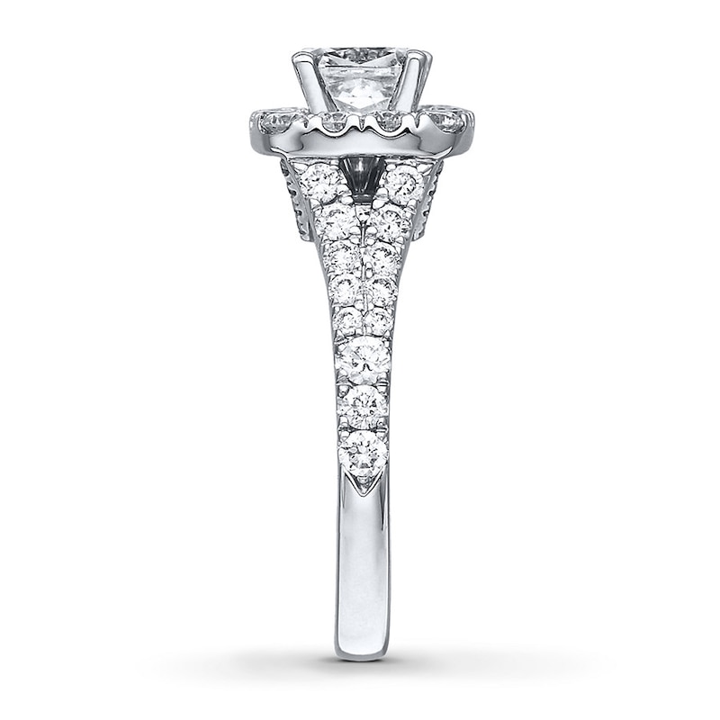 Main Image 3 of Previously Owned Neil Lane Engagement Ring 2-1/6 ct tw Cushion & Round-cut Diamonds 14K White Gold - Size 3