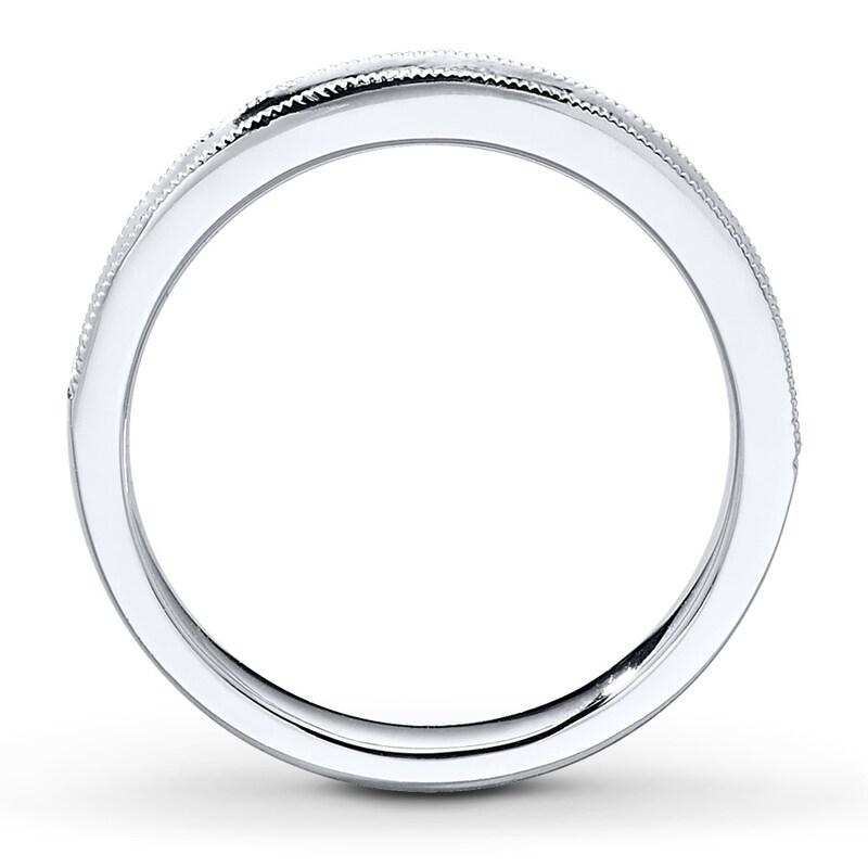 Main Image 2 of Previously Owned Diamond Wedding Band 3/8 ct tw Round-cut 14K White Gold - Size 10.25