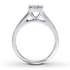Previously Owned Diamond Engagement Ring 5/8 ct tw Princess, Round & Baguette-cut 14K White Gold