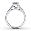 Thumbnail Image 1 of Previously Owned Diamond Engagement Ring 5/8 ct tw Princess, Round & Baguette-cut 14K White Gold - Size 4