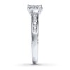 Thumbnail Image 3 of Previously Owned Diamond Engagement Ring 5/8 ct tw Princess, Round & Baguette-cut 14K White Gold - Size 4