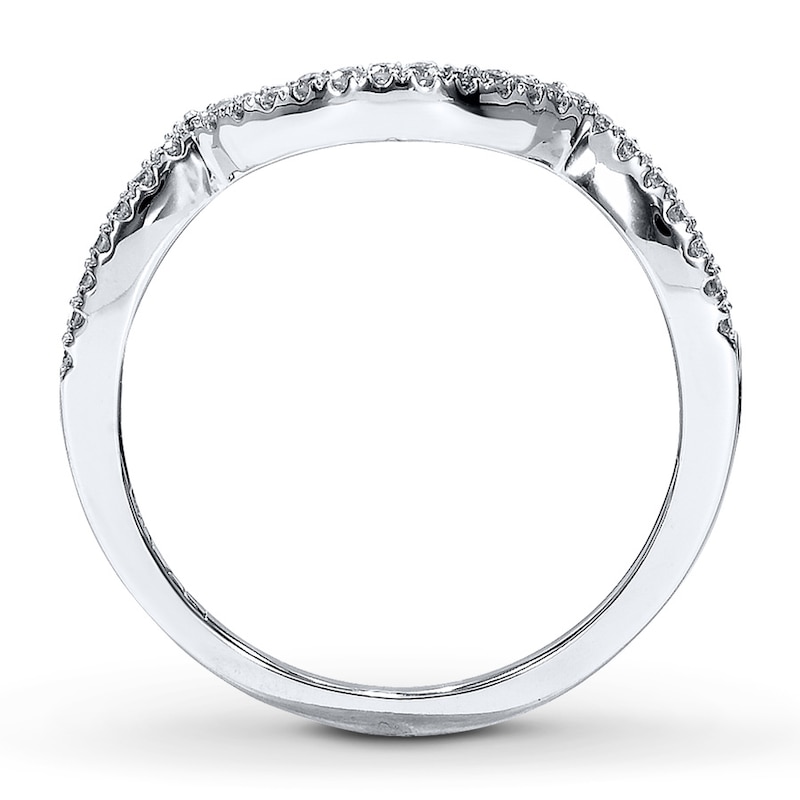 Main Image 2 of Previously Owned Diamond Wedding Band 1/8 ct tw Round-cut 14K White Gold Size 10