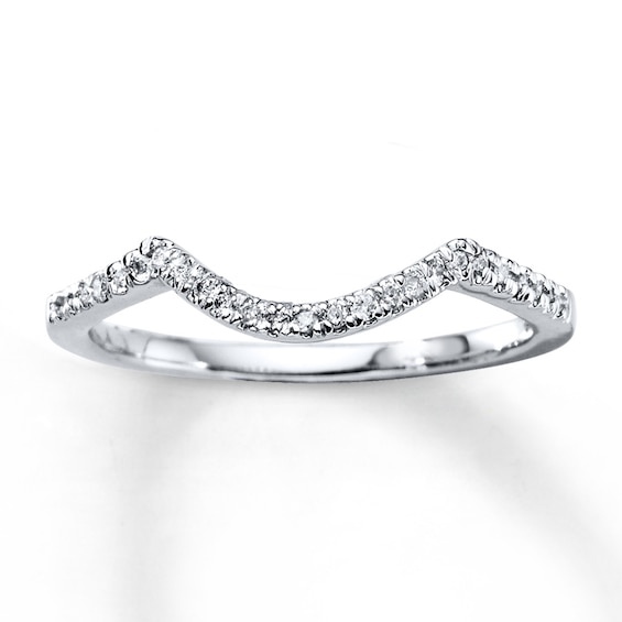Previously Owned Diamond Wedding Band 1/10 ct tw Round-cut 10K White Gold Size 4