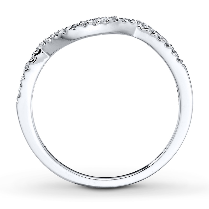 Main Image 2 of Previously Owned Diamond Wedding Band 1/10 ct tw Round-cut 10K White Gold - Size 4