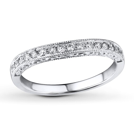 Previously Owned Diamond Wedding Band 1/4 ct tw Round-cut 14K White Gold Size 3.5