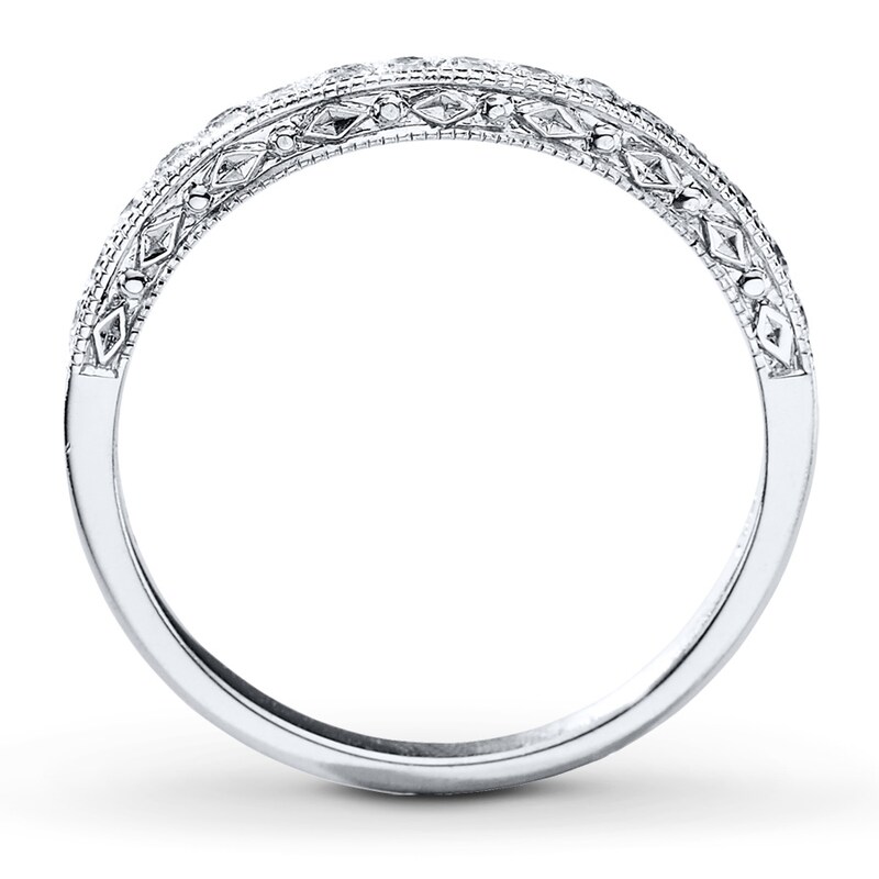 Main Image 2 of Previously Owned Diamond Wedding Band 1/4 ct tw Round-cut 14K White Gold - Size 3.5