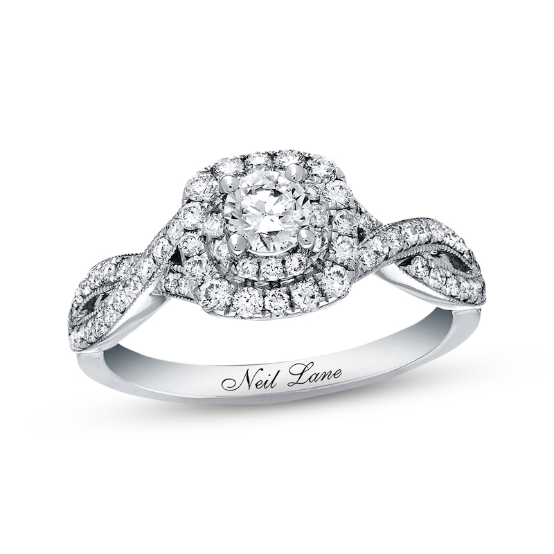 Main Image 1 of Previously Owned Neil Lane Diamond Engagement Ring 3/4 ct tw Round-cut 14K White Gold - Size 4