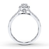 Thumbnail Image 1 of Previously Owned Diamond Engagement Ring 3/8 ct tw Round-cut 10K White Gold - Size 3.75