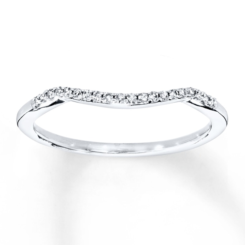 Main Image 1 of Previously Owned Wedding Band 1/15 ct tw Round-cut Diamonds 10K White Gold - Size 9