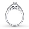 Thumbnail Image 2 of Previously Owned Infinity Engagement Ring 1/2 ct tw Round & Baguette-cut Diamonds 10K White Gold - Size 10.5