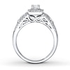 Thumbnail Image 2 of Previously Owned Infinity Engagement Ring 1/2 ct tw Round & Baguette-cut Diamonds 10K White Gold - Size 4