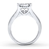 Thumbnail Image 2 of Previously Owned Engagement Ring 1-3/8 ct tw Princess & Round-cut Diamonds 14K White Gold - Size 9.5