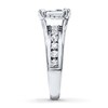 Thumbnail Image 3 of Previously Owned Engagement Ring 1-3/8 ct tw Princess & Round-cut Diamonds 14K White Gold - Size 9.5