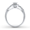 Thumbnail Image 1 of Previously Owned Engagement Ring 3/4 ct tw Princess & Round-cut Diamonds 14K White Gold - Size 9.75