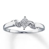 Previously Owned Promise Ring 1/6 ct tw Princess & Round-cut 14K White Gold