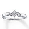 Thumbnail Image 0 of Previously Owned Promise Ring 1/6 ct tw Princess & Round-cut 14K White Gold - Size 4