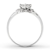 Previously Owned Promise Ring 1/6 ct tw Princess & Round-cut 14K White Gold