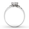 Thumbnail Image 1 of Previously Owned Promise Ring 1/6 ct tw Princess & Round-cut 14K White Gold - Size 4