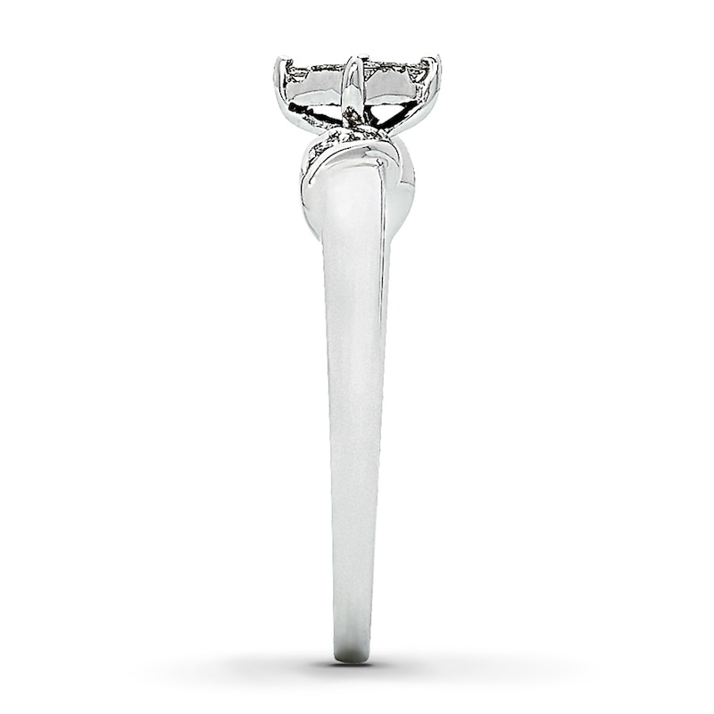 Main Image 3 of Previously Owned Promise Ring 1/6 ct tw Princess & Round-cut 14K White Gold - Size 4