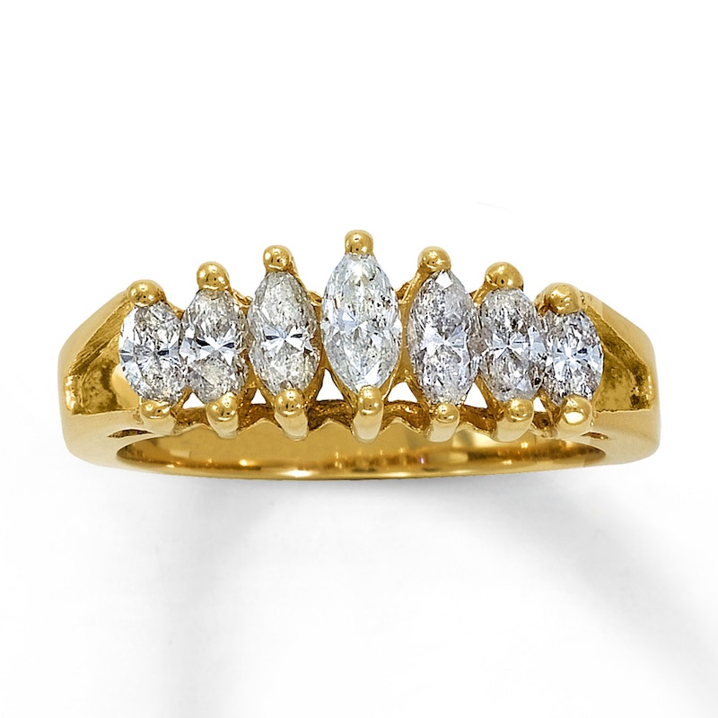 Previously Owned Anniversary Band 1 ct tw Marquise-cut Diamonds 14K Yellow Gold - Size 10.5