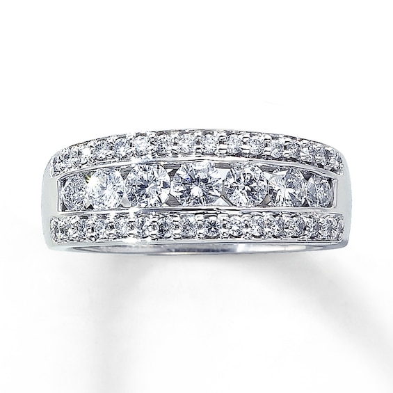 Previously Owned Anniversary Band 1 ct tw Round-cut Diamonds 14K White Gold Size 4.5
