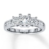 Previously Owned 3-Stone Engagement Ring 1-1/2 ct tw Princess-cut Diamonds 14K White Gold