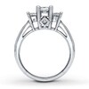 Thumbnail Image 1 of Previously Owned 3-Stone Engagement Ring 1-1/2 ct tw Princess-cut Diamonds 14K White Gold - Size 10.25