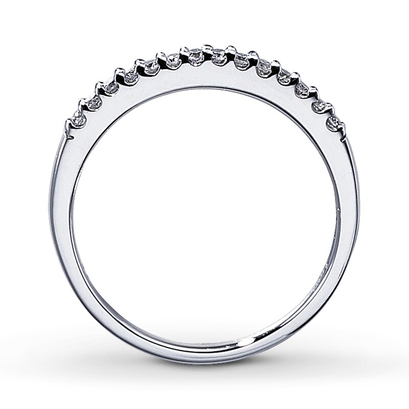 Main Image 2 of Previously Owned Wedding Band 1/6 ct tw Round-cut Diamonds 14K White Gold - Size 3.75