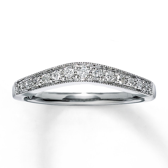 Previously Owned Diamond Wedding Band 1/6 ct tw Round-cut 14K White Gold Size 4.25