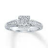 Thumbnail Image 0 of Previously Owned Diamond Engagement Ring 1/4 ct tw Princess & Round-cut 10K White Gold - Size 4.25