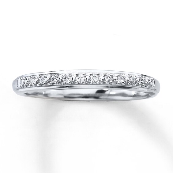 Previously Owned Diamond Wedding Band 1/ ct tw Round-cut 10K White Gold Size
