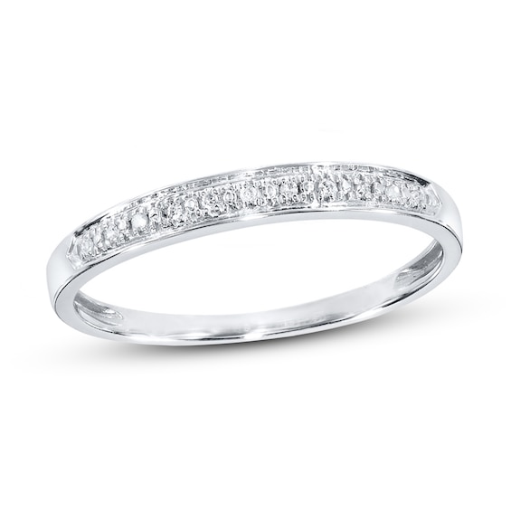 Previously Owned Diamond Anniversary Band 1/20 ct tw Round-cut 10K White Gold 9.75