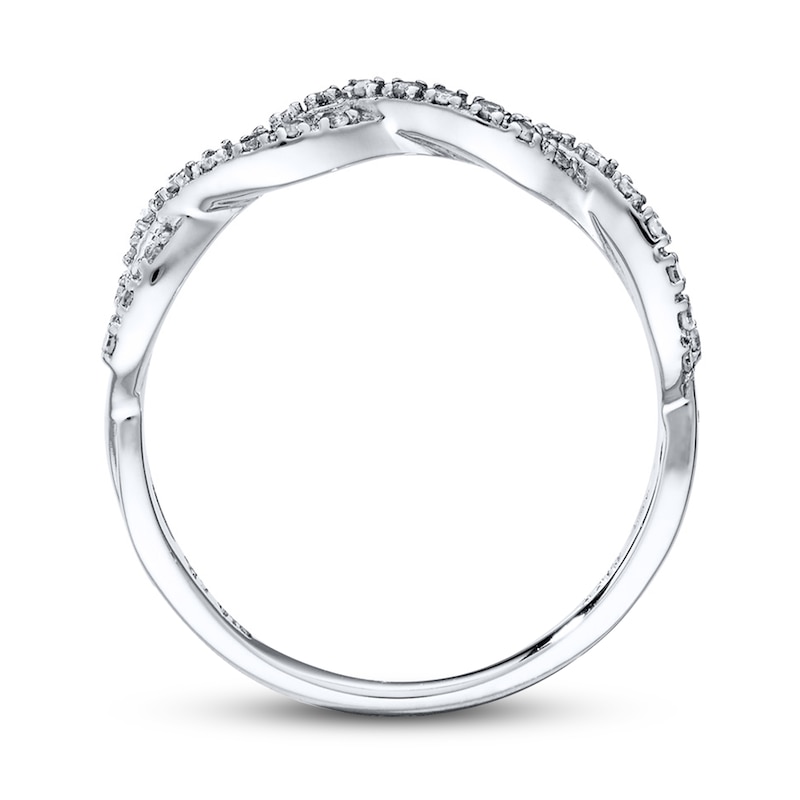 Main Image 2 of Previously Owned Anniversary Ring 1/6 ct tw Round-cut Diamonds 10K White Gold Size 10.5