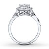 Thumbnail Image 1 of Previously Owned Engagement Ring 1 ct tw Round-cut Diamonds 14K White Gold - Size 5.5