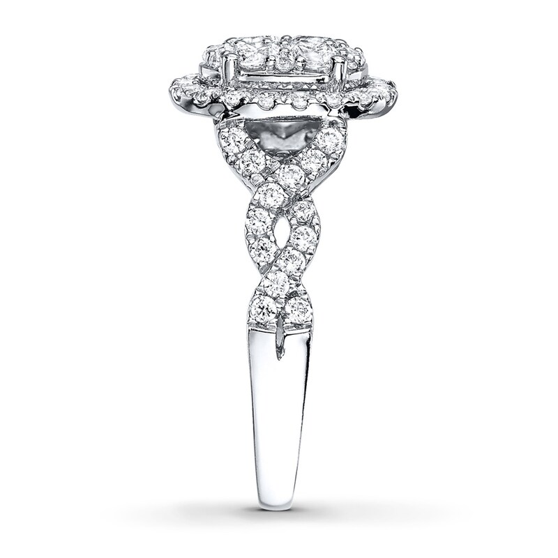 Main Image 3 of Previously Owned Engagement Ring 1 ct tw Round-cut Diamonds 14K White Gold - Size 5.5