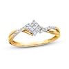 Thumbnail Image 0 of Previously Owned Diamond Ring 1/6 ct tw Princess & Round-cut 10K Yellow Gold - Size 3.25