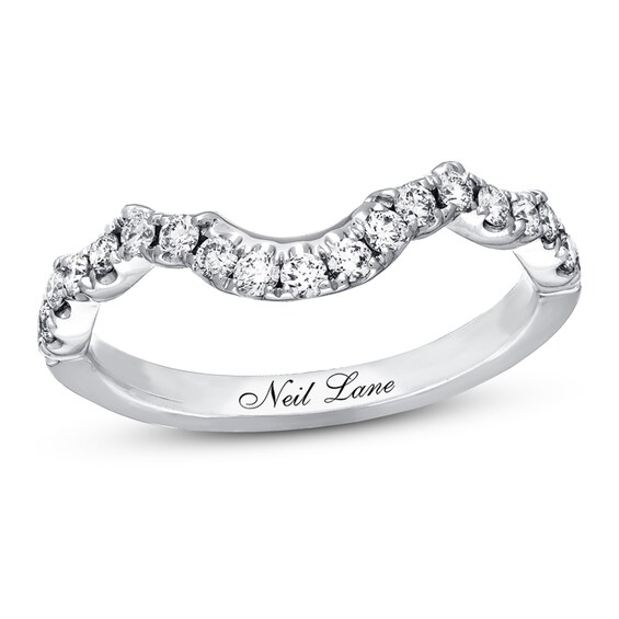 Previously Owned Neil Lane Wedding Band 3/8 ct tw Round-cut Diamonds 14K White Gold Size 3.5